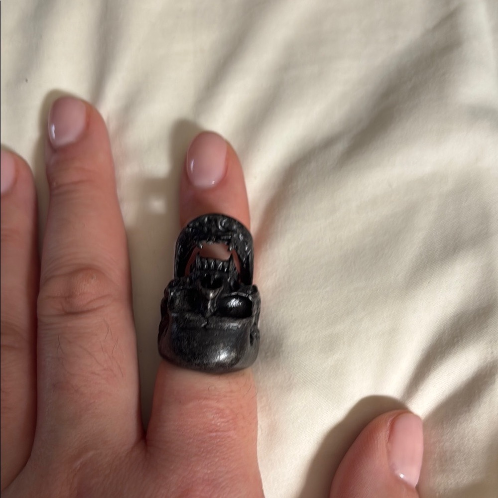 Men's Black Skull Ring size 11 punk gothic Alexander Mc queen new no label